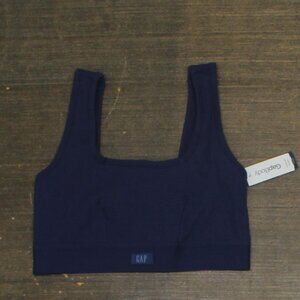 NWT Gap Body Logo Comfort Square-Neck Knit Bralette GPW01052 Elysian Blue XS
